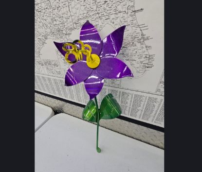 Picture of 22-Short PM Poinsettia Krazy Purple Yellow Burst