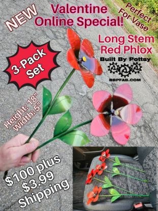 Picture of 3-Pack Set - Long Stem Red Phlox